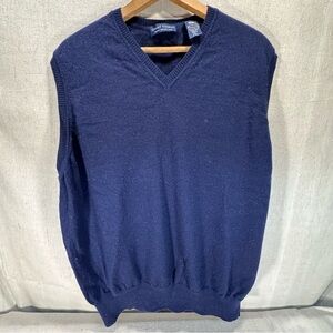 Grant Thomas Italian merino wool Navy vest size XXL